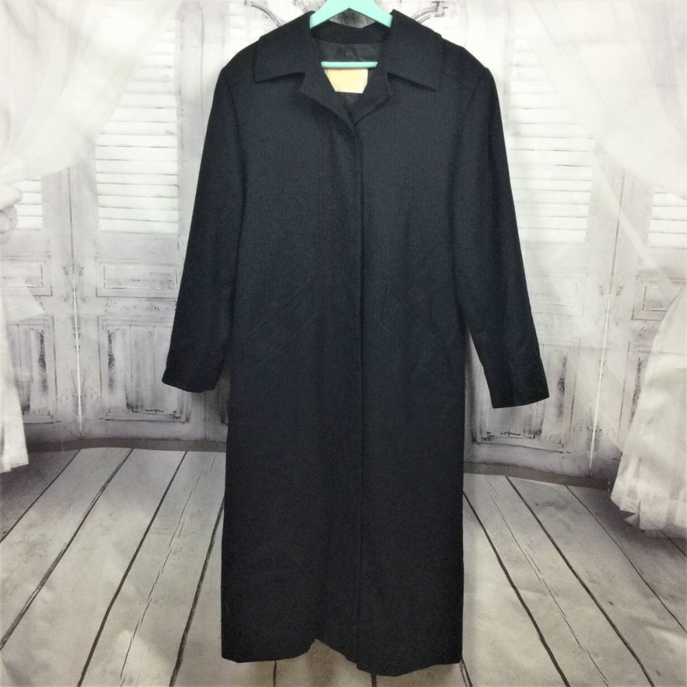 Pendleton Black Virgin Wool Trench Coat